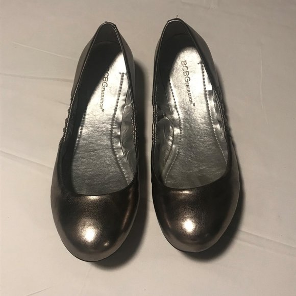 Silver Ballet Flats - Picture 1 of 8